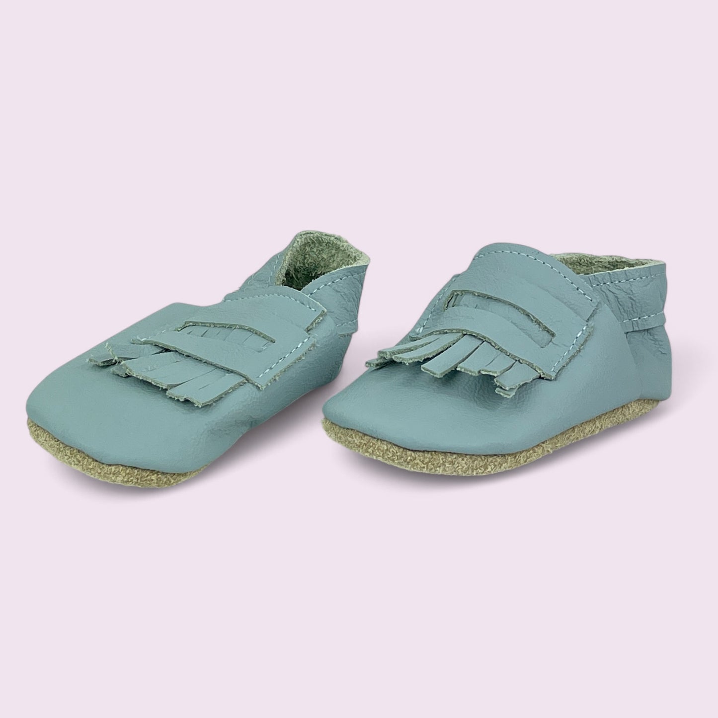 Krabbelschuhe Baby - Mokassins / Hellblau - 18/19