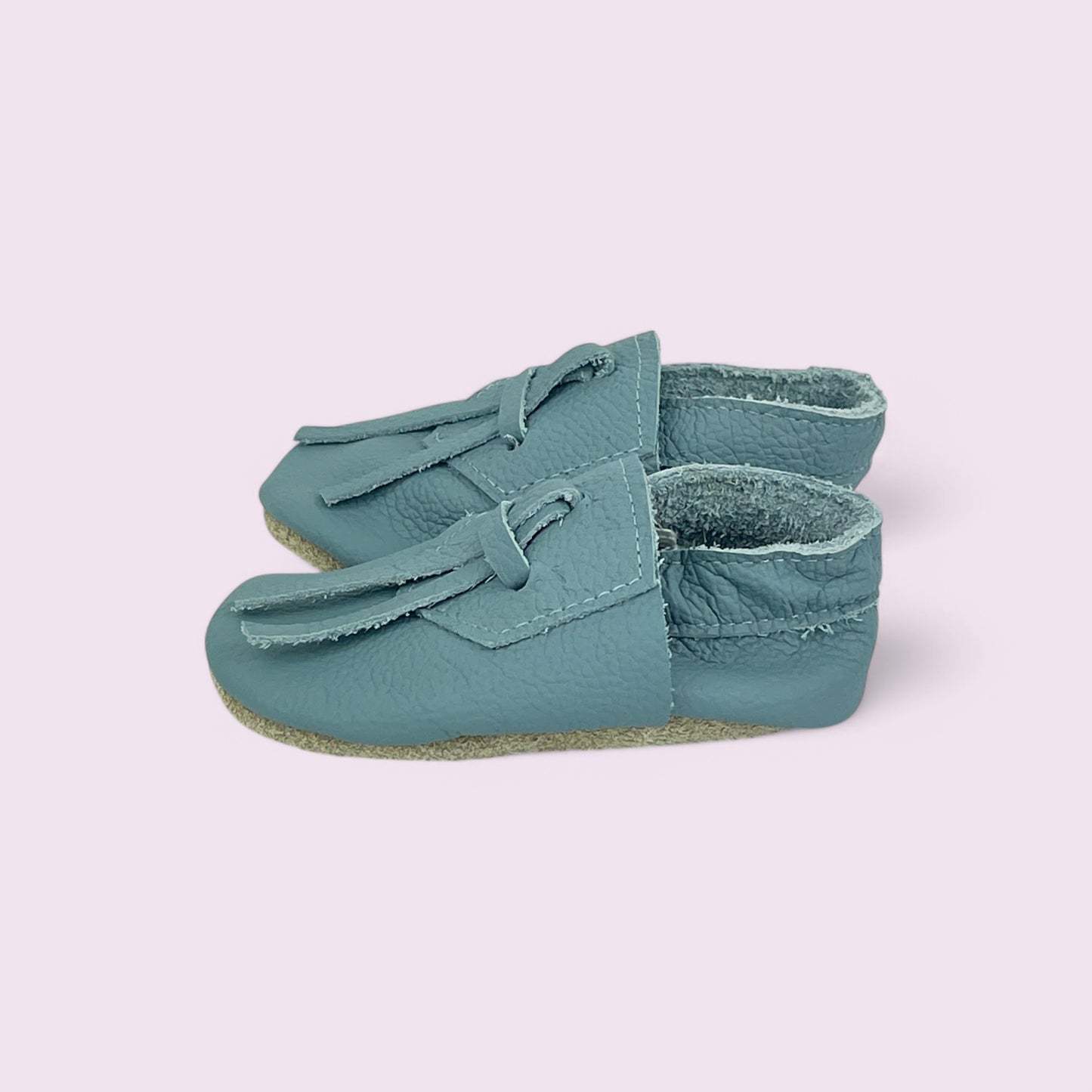 Krabbelschuhe Baby - Bänder / Eisblau - 16/17